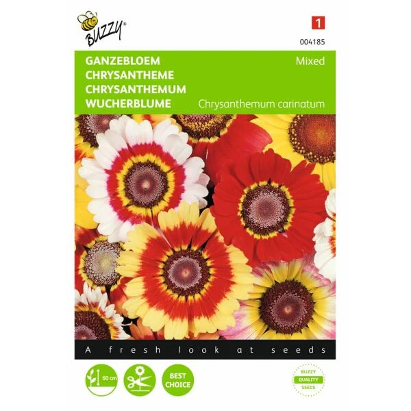 Bonte Ganzebloem Mix - Chrysanthemum Carinatum 3 Bonte Ganzebloem Mix - Chrysanthemum Carinatum