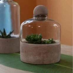 ESSCHERT DESIGN Kweekstolp Glas Op Betonbasis -Zaden Voor Tuin kweekstolp glas op betonbasis 1628768694 1 600