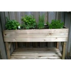 Verhoogde Moestuinbak - 120 × 60 × 86,5 Cm -Zaden Voor Tuin kweektafel hout naturel 1535801203 1 600