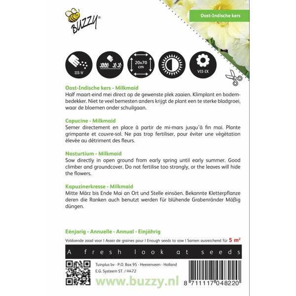 Oost Indische Kers Milkmaid 4 Oost Indische Kers Milkmaid - Afbeelding 2