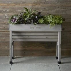 Vegtrug Verhoogde Kweektafel Grijs - 100 × 80 × 80 Cm -Zaden Voor Tuin vegtrug grijs 1 m 1517220431 1 600